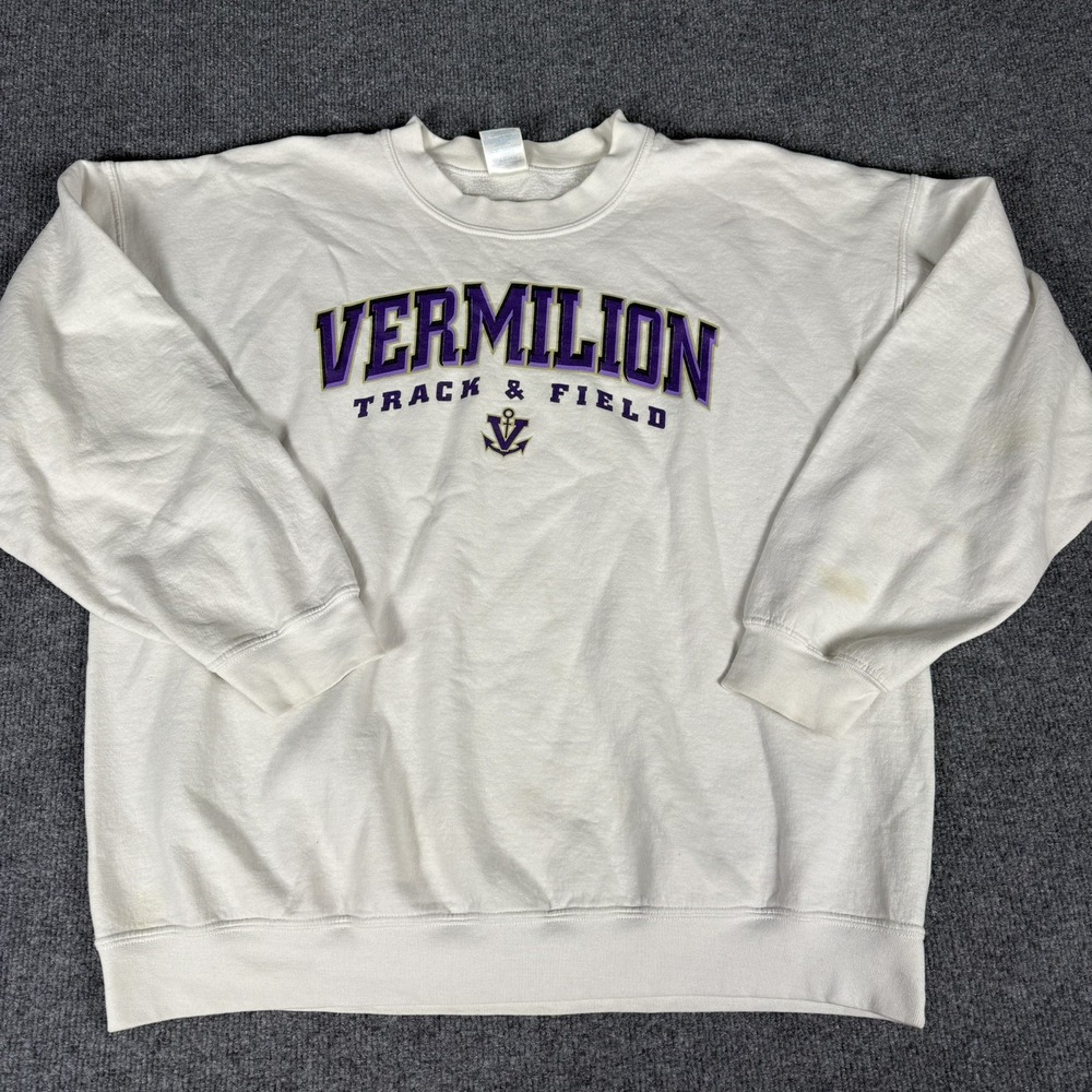 Vermilion Sailors Track & Field Sweatshirt Size XL White - Picture 1 of 6